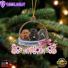 Poodle Dogs In The Basket Ornament, Gift For Christmas