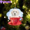 Poodle On The Cup Christmas Ornament, Gift For Christmas