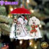 Poodle With Snowman Christmas Ornament, Gift For Christmas