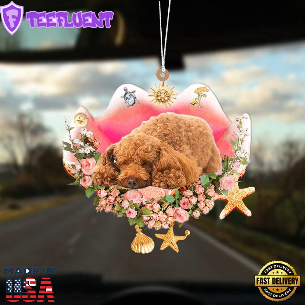 Poodle2 Sleeping In The Seashell Ornament, Gift For Christmas