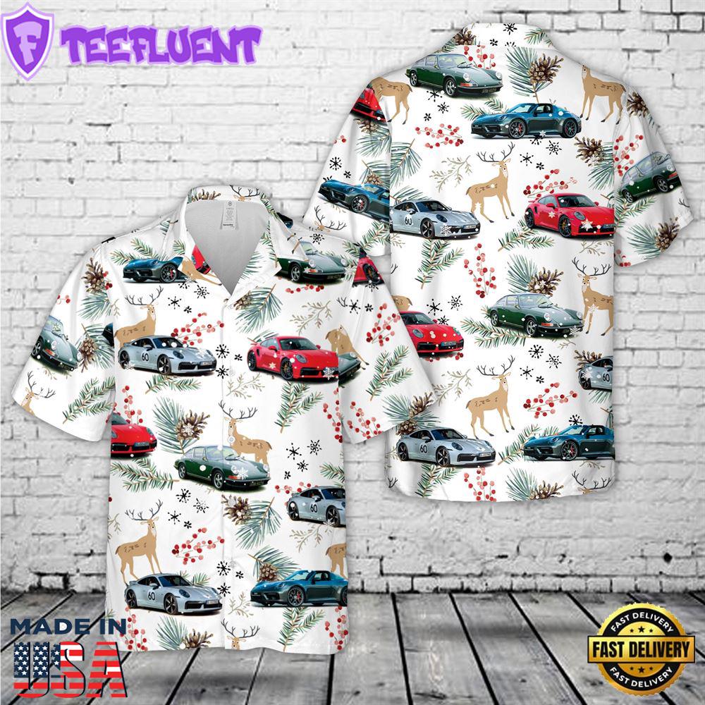 Porsche 911 Christmas Hawaiian Shirt 1