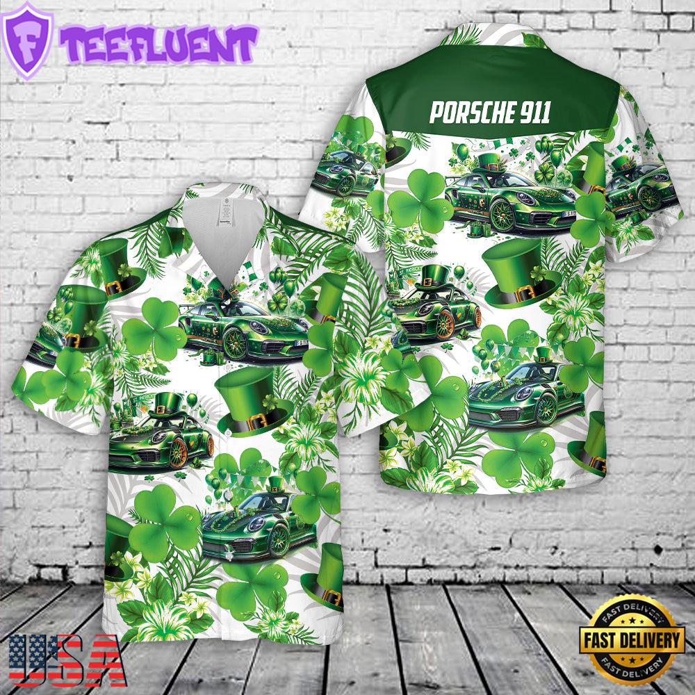 Porsche 911 St Patrick's Day Hawaiian Shirt