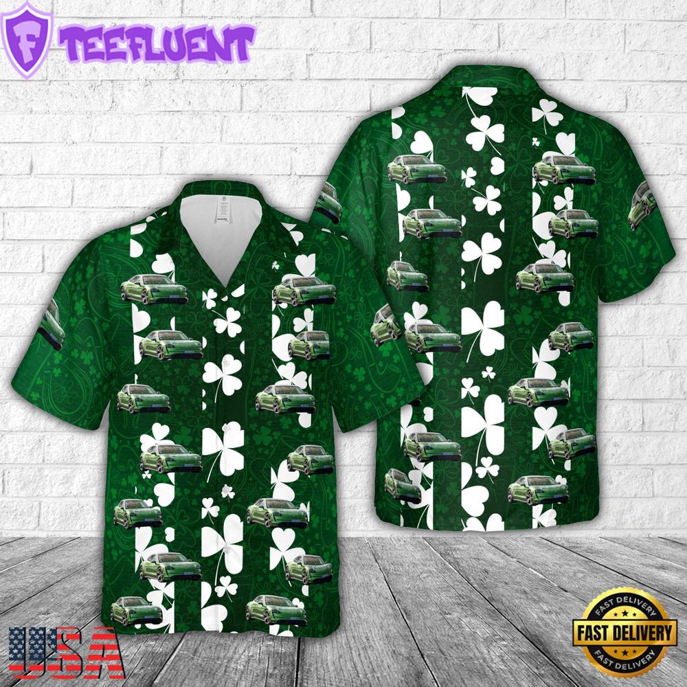 Porsche Taycan - Mamba Green Metallic St Patrick's Day Hawaiian Shirt