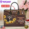 Portuguese Water Dog Kisses Fix Everything Leather Handbag