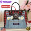 Portuguese Water Dog This Human Belongs To Leather Handbag