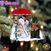 Portuguese Water Dog With Snowman Christmas Ornament, Gift For Christmas