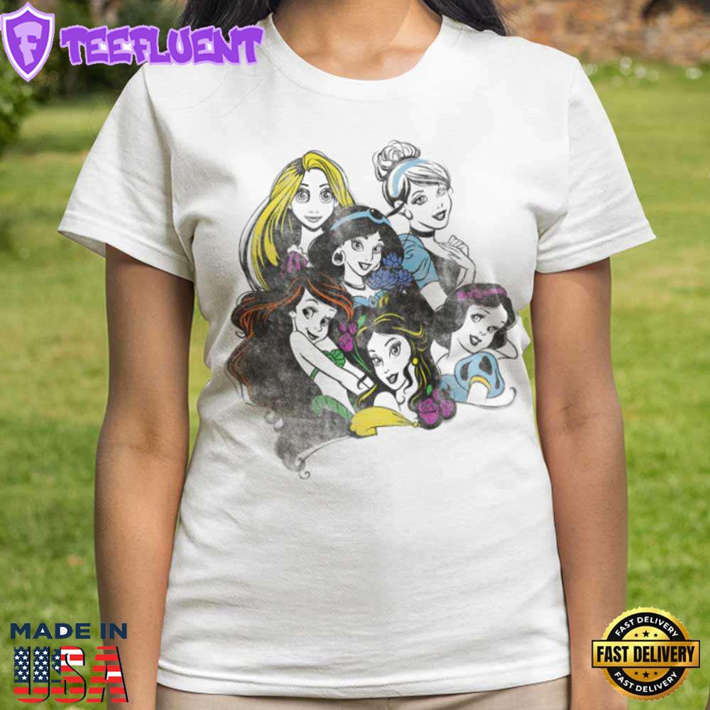 Princess Group Bold Color Pop Graphic T-Shirt Disney