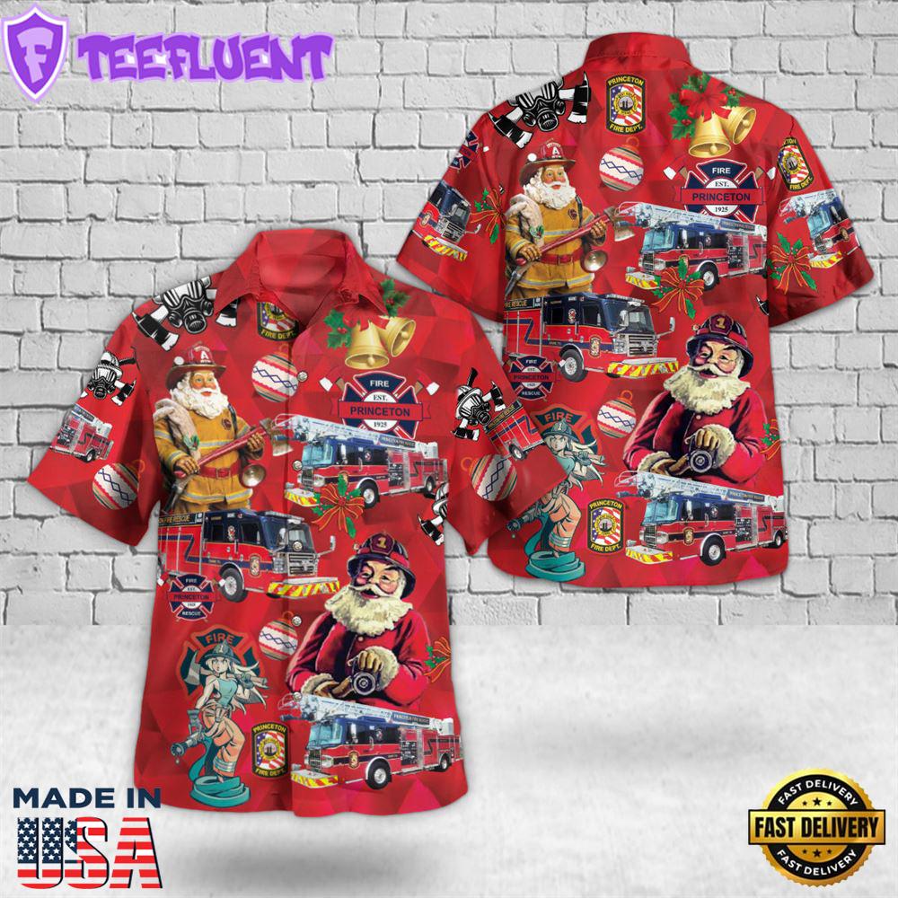 Princeton, Texas, Princeton Fire Department Christmas Hawaiian Shirt 1