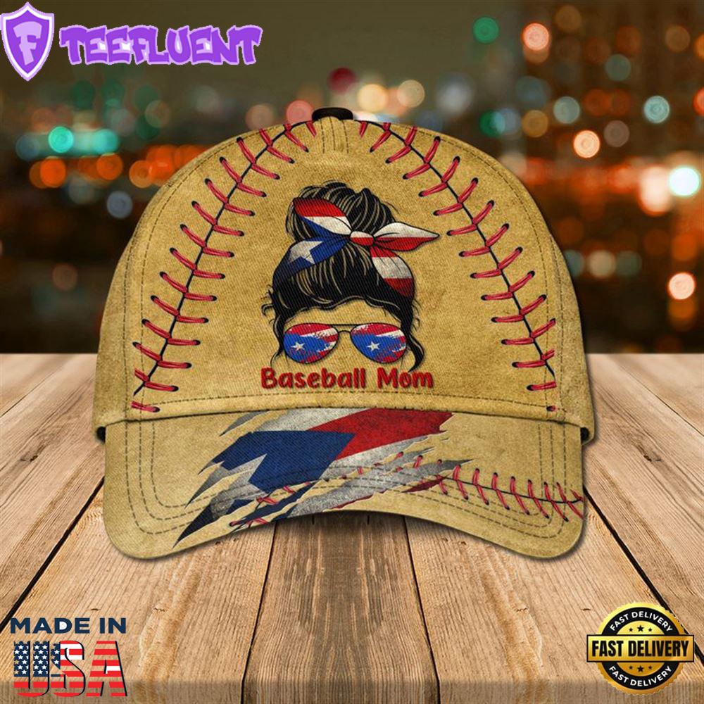 Puerto Rico Baseball Mom Baseball Cap