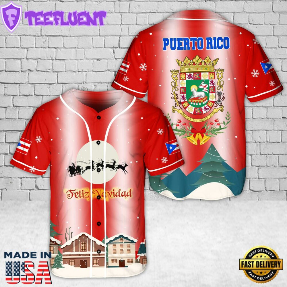Puerto Rico Merry Christmas Baseball Jersey