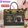 Pug Dog Just A Girl Who Loves Dogs Leather Handbag