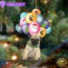 Pug(2) With Balloons Christmas Ornament, Gift For Christmas