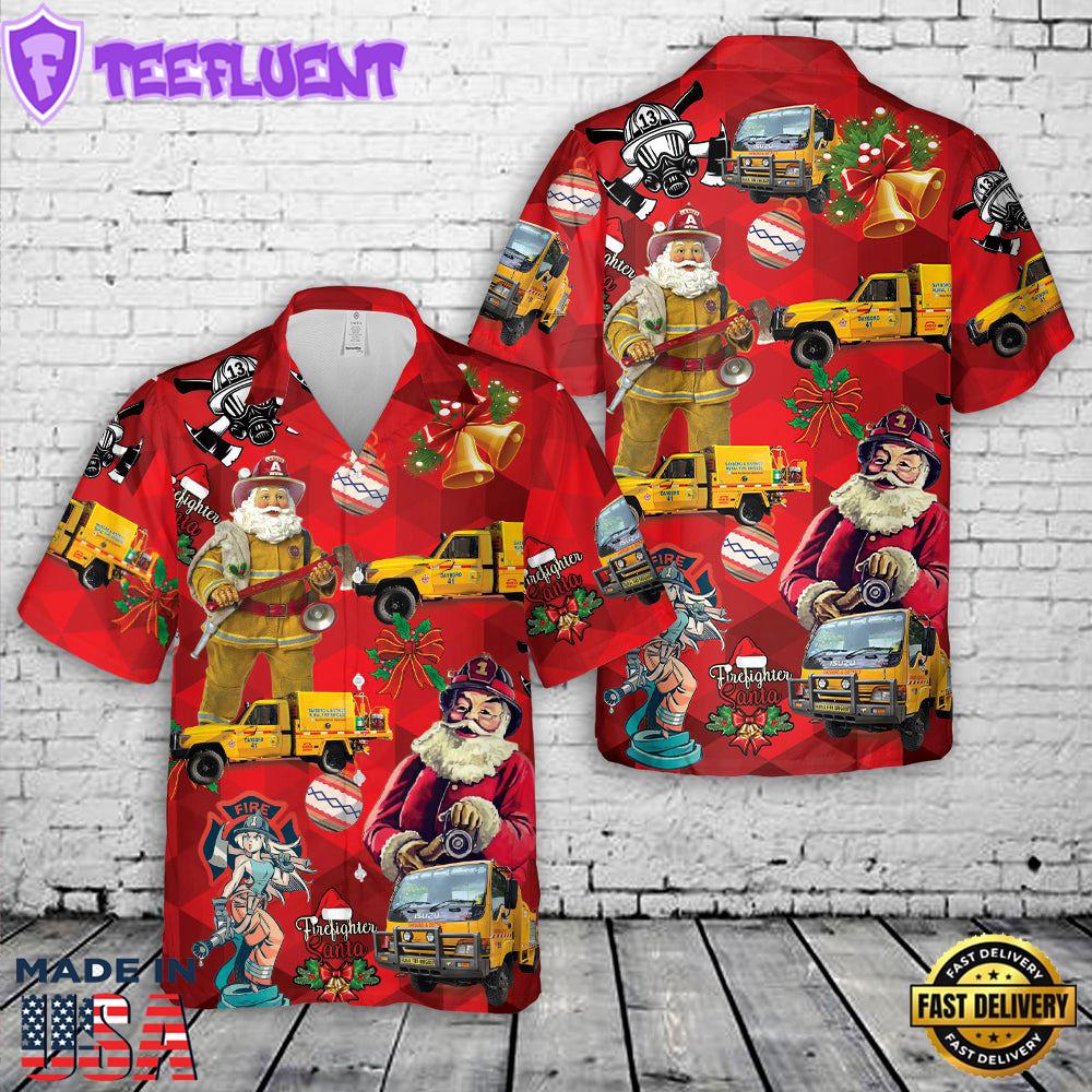 Queensland Rural Fire Service Dayboro & District Rural Fire Brigade Christmas Hawaiian Shirt