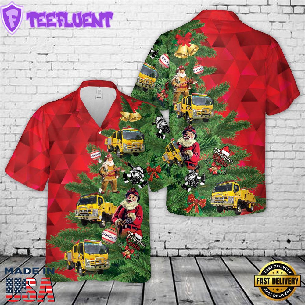 Queensland Rural Fire Service Fleet Christmas Hawaiian Shirt