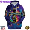 Rainbow Sunflower Butterfly Jesus Cross Hoodie For