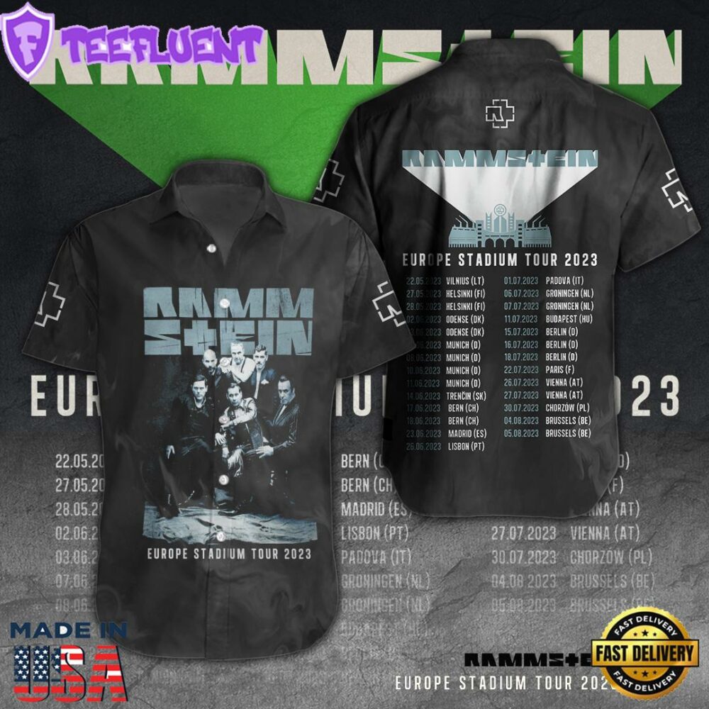 Rammstein Short Sleeve Dress Shirt For Fans