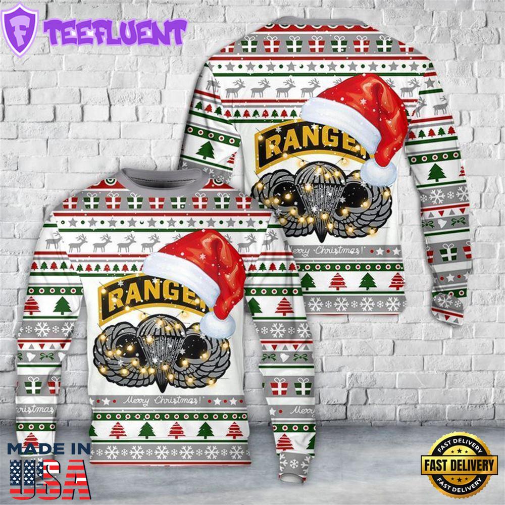 Ranger Tab With Wings Ugly Christmas Sweater For Men And Women