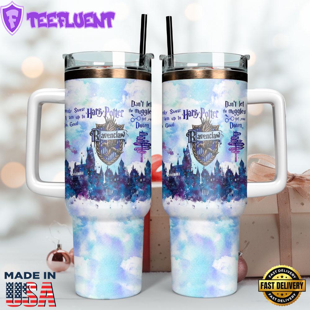 Ravenclaw Harry Potter Custom Stanley Quencher 40oz Stainless Steel Tumbler With Handle