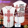 Red Cross I Dont Believe In Luck I Believe In Jesus Custom Baseball Jersey