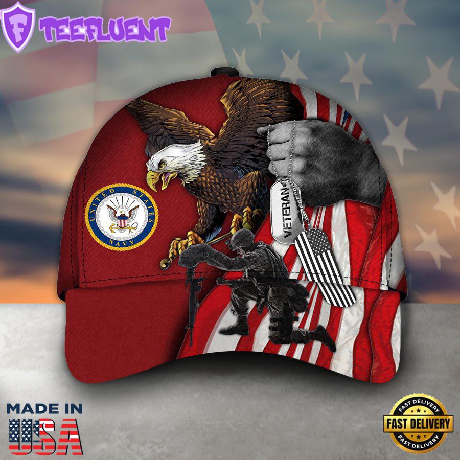 Red Navy Emblem Classic Cap