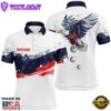 Red, White And Blue American Flag Mens Golf Polo Shirts Custom Eagle Golf Ball Team Mens Golf Tops