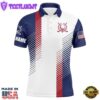 Red, White And Blue Custom Name Mens Mens Patriotic Golf Polos