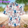 Red White And Blue Firework And Heart America Flag Hawaiian Shirt