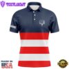 Red, White And Blue Stripe Custom Mens Golf Polos Shirts, Patriot Men'S Golf Attire