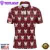 Reindeer Red Black Plaid Christmas Mens Golf Polo Shirt