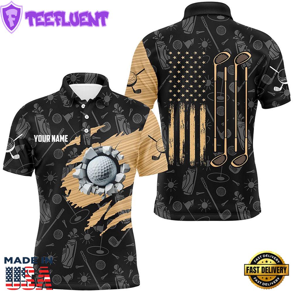 Retro American Flag Crack Golf Balls Custom Men Patriotic