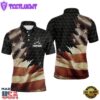 Retro American Flag Mens Golf Polo Shirts Custom Patriotic