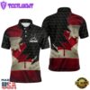 Retro Canada Flag Mens Golf Polo Shirts Custom Canadian Patriotic