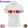 Retro Canadian Flag Mens Golf Polo Shirts Custom White Golf Pattern Patriotic