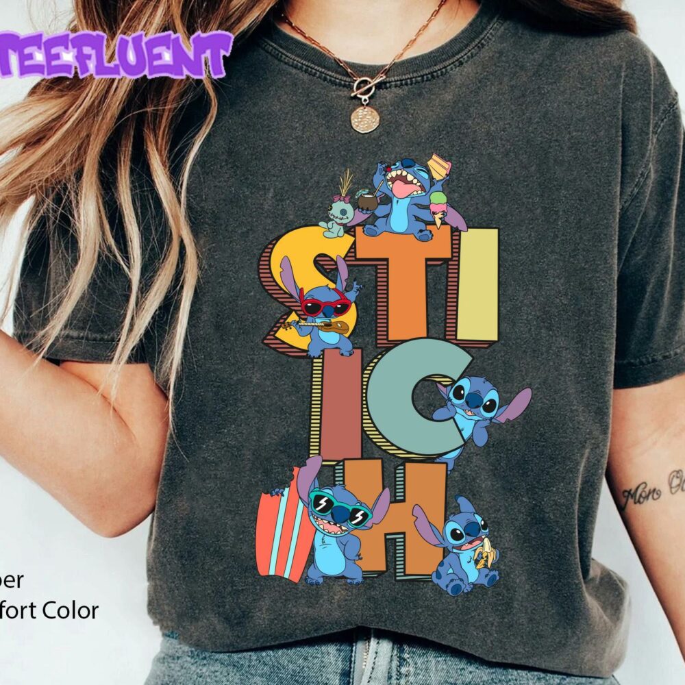 Retro Disney Stitch Comfort Colors Funny T-Shirt Lovely Unique Gift