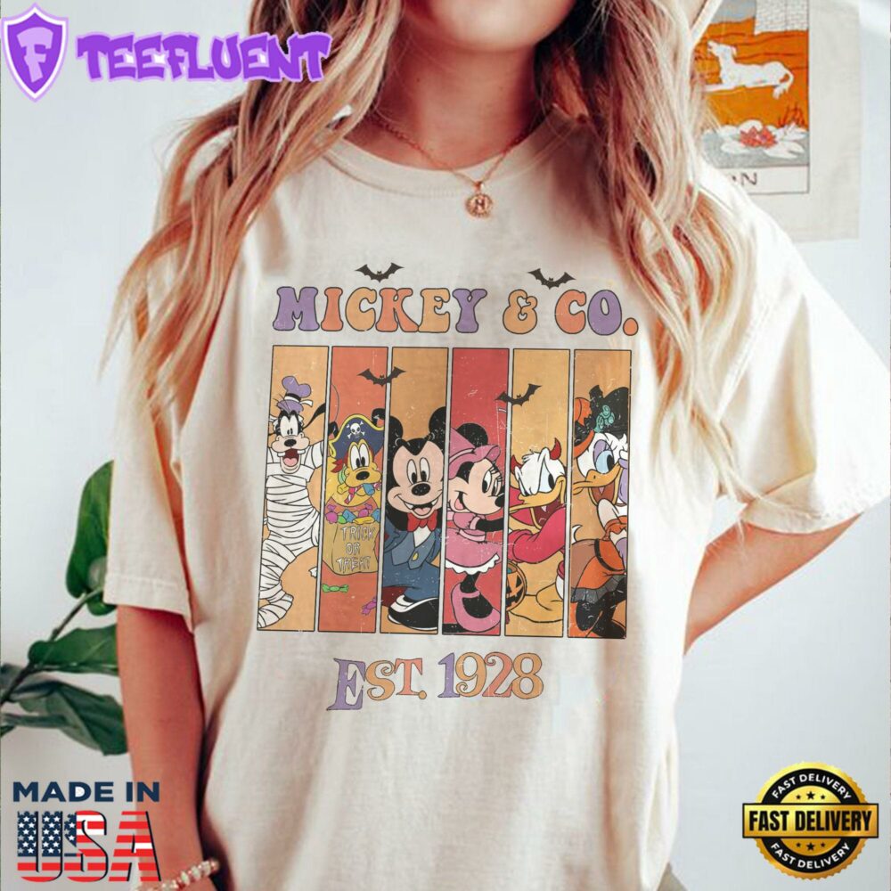 Retro Mickey And CO Est.1928 Shirt Disney Skeleton Vintage Disneyland Family Tee