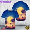 Retro Style full moon sky With Palm Silhouettes Baseball Jersey