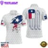 Retro Texas Flag White Golf Pattern Mens Polo Shirt Patriotic