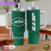 Rhinestone Bling New York Jets NFL Sports Custom Stanley Quencher 40oz Stainless Steel Tumbler With Handle