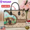 Rhodesian Ridgeback Dog Duccy Dog Lover Leather Handbag