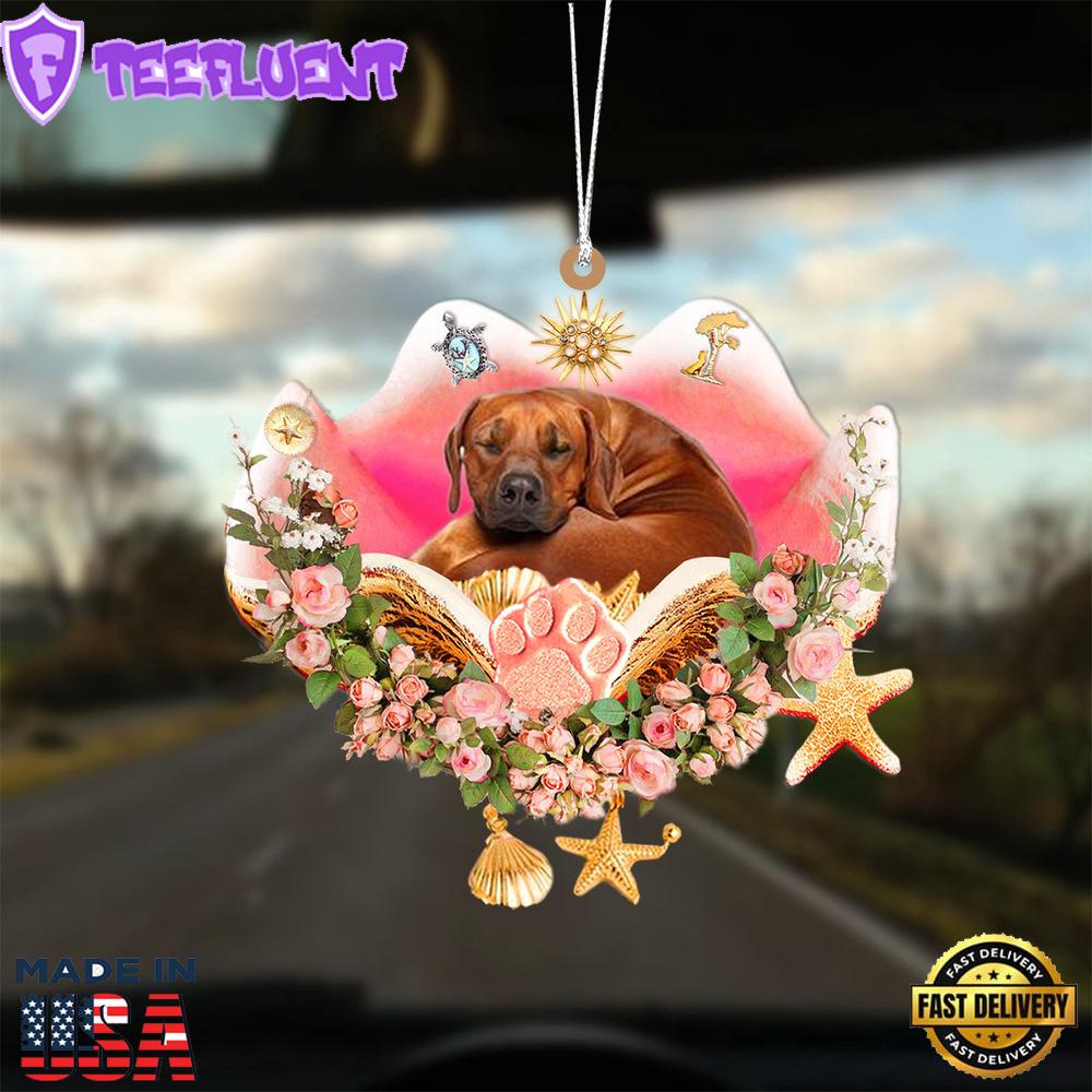 Rhodesian Ridgeback Sleeping In The Seashell Ornament, Gift For Christmas
