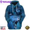 Roaring Blue Lion And Jesus, Faith Over Fear Hoodie For Gift Xmas 2 Roaring Blue Lion And Jesus, Faith Over Fear Hoodie For