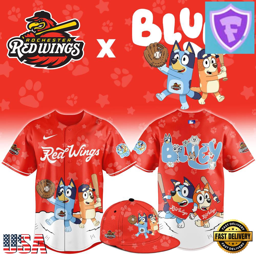 Rochester Red Wings Bluey Night Special Edition Baseball Jersey