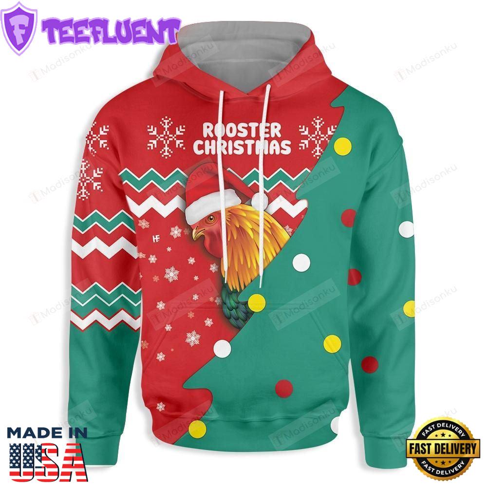 Rooster Christmas For Christmas Hoodie All Over Print