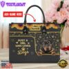 Rottweiler Dog Just A Girl Who Loves Dogs Leather Handbag