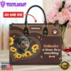 Rottweiler Dog Kisses Fix Everything Leather Handbag