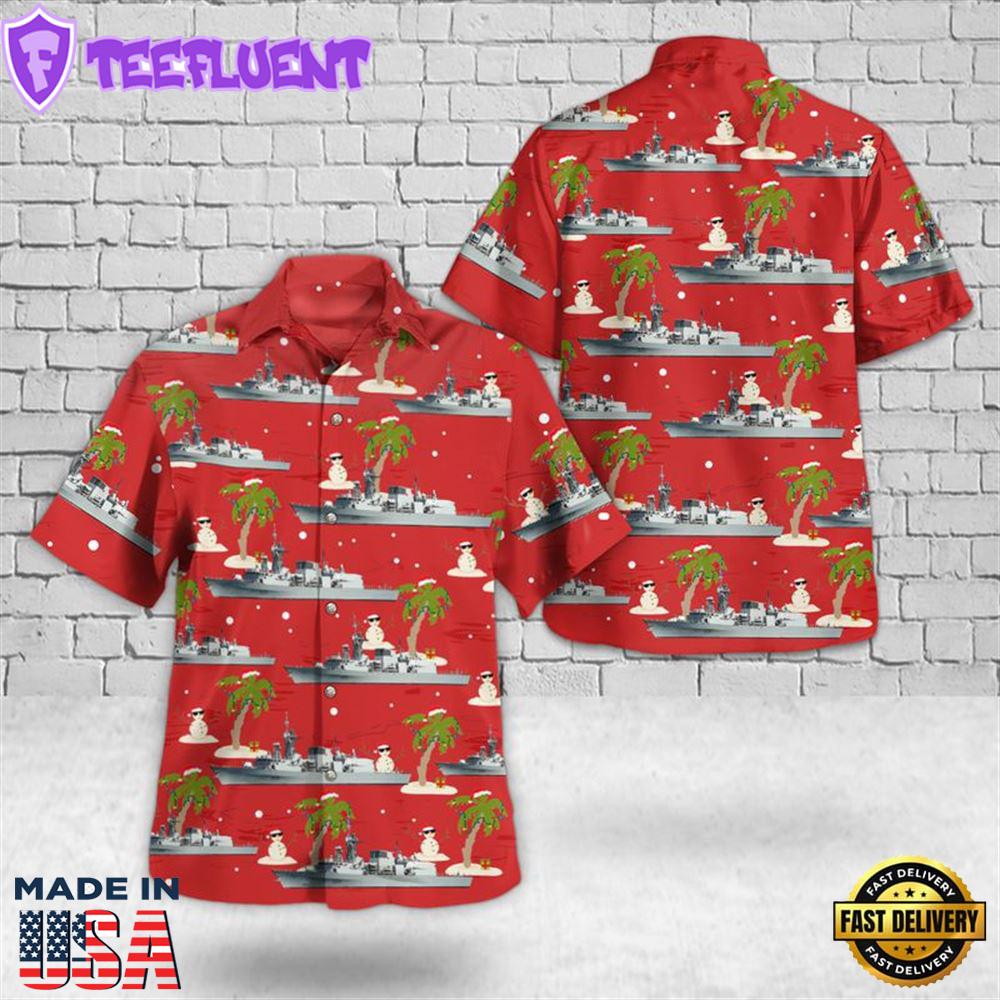 Royal Canadian Navy HMCS Calgary (FFH 335) Christmas Hawaiian Shirt