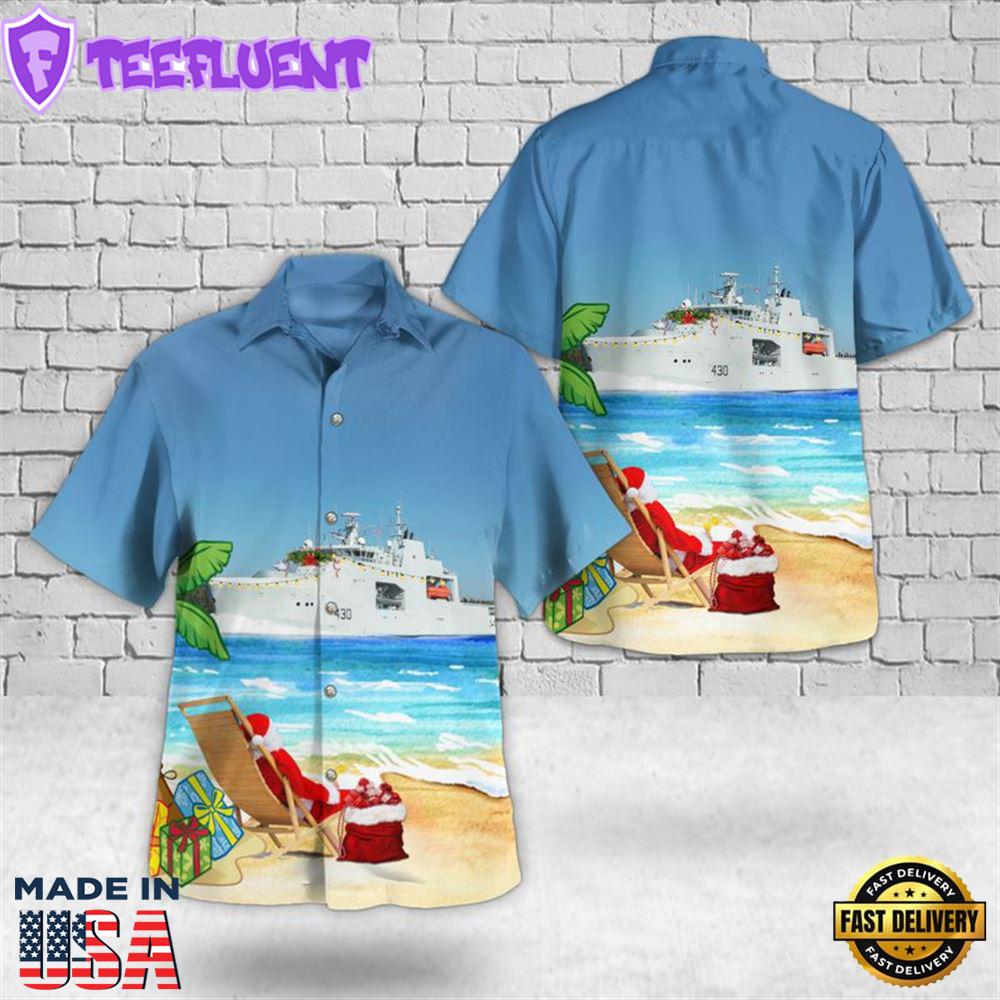 Royal Canadian Navy HMCS Harry DeWolf (AOPV 430) Christmas Hawaiian Shirt