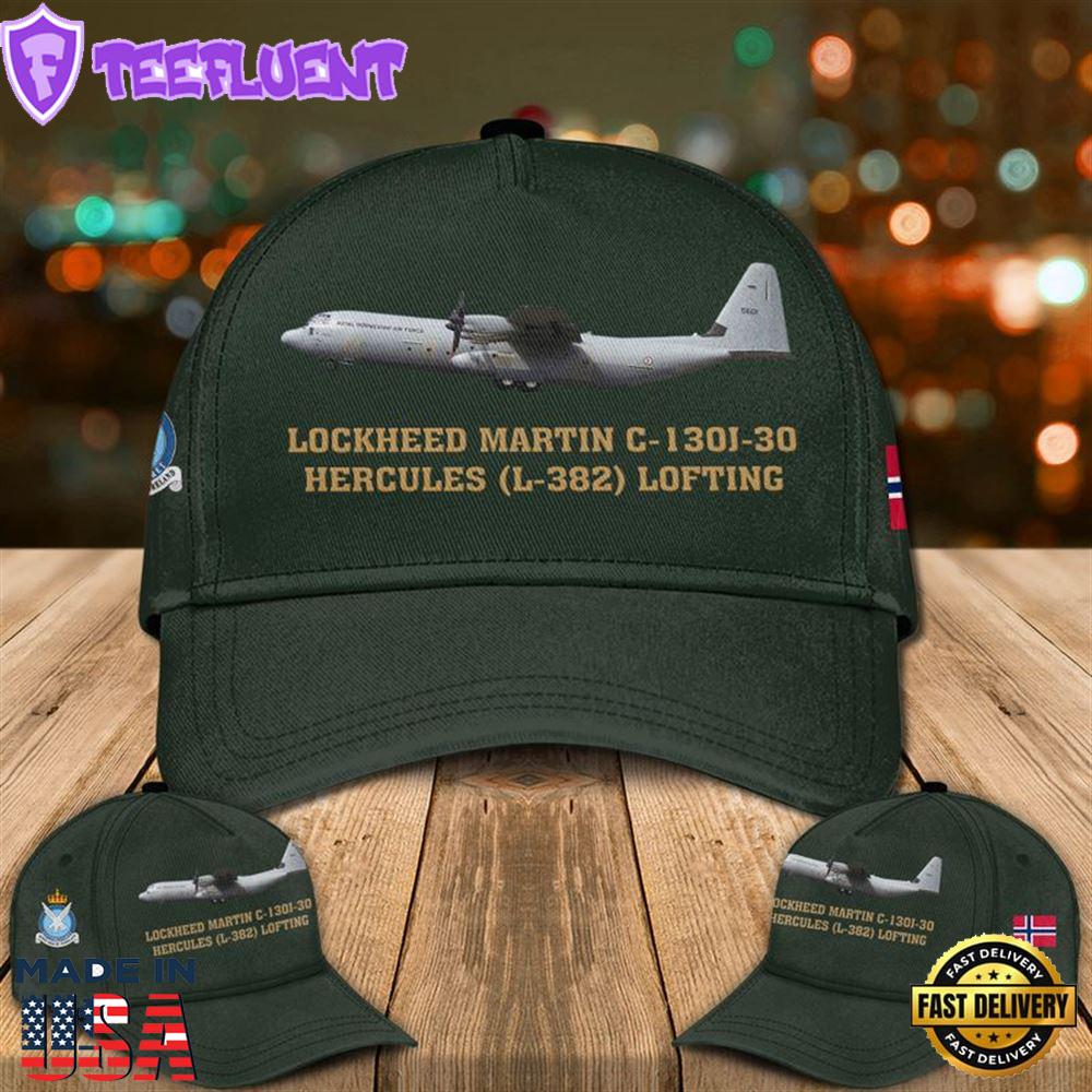 Royal Norwegian Air Force Lockheed Martin C-130J-30 Hercules (L-382) Lofting Baseball Cap