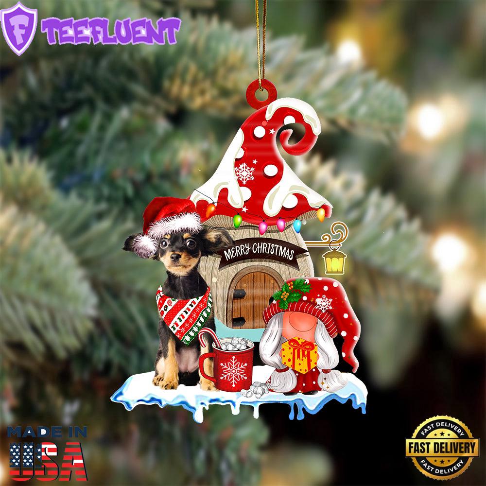 Russkiy-Toy With Mushroom House Christmas Ornament, Gift For Christmas