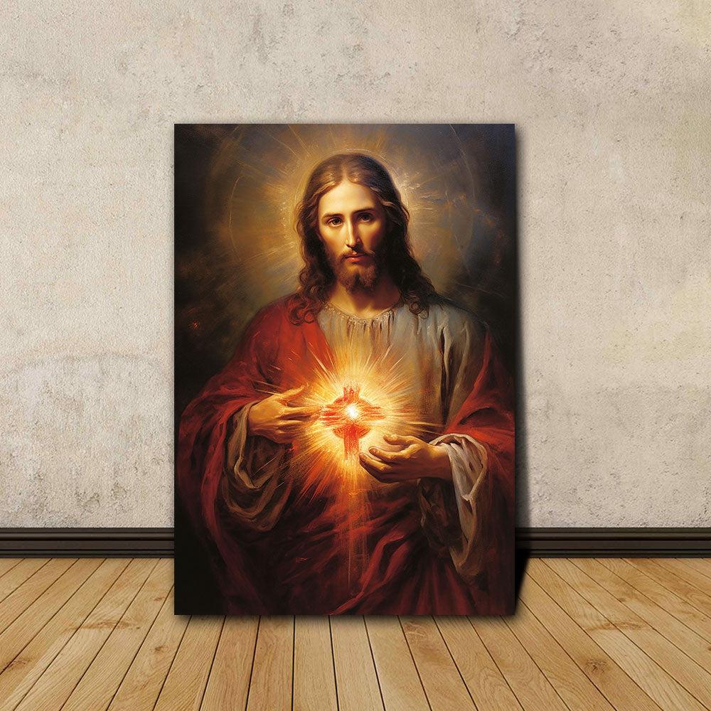 Sacred Heart of God Canvas Poster Wall Art